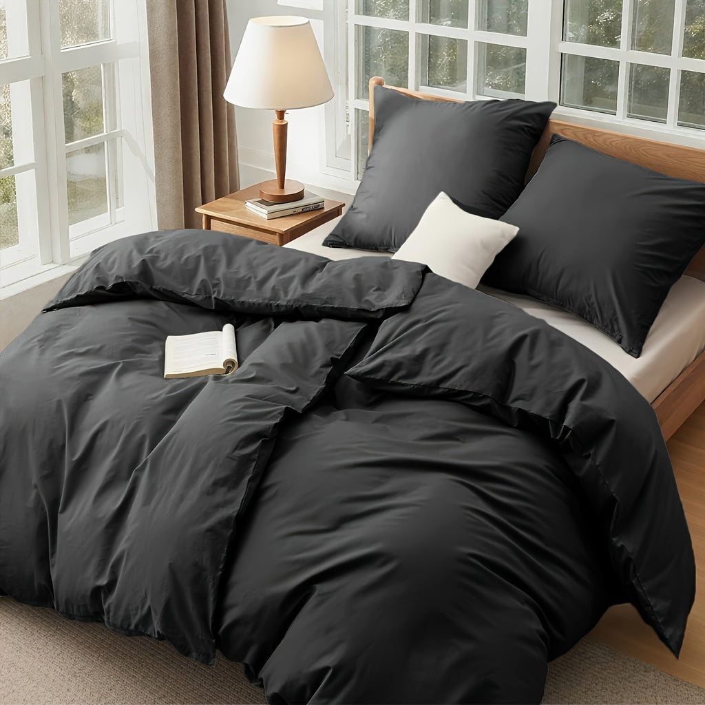 Ensemble de housse de couette 100 coton pur 3 pices4 pices housse de couette et taies doreiller fabriqu en coton pur doux et agrable pour la peau avec fermeture clair disponible en plusieurs tailles  135X200 155X220 200X200 200X220