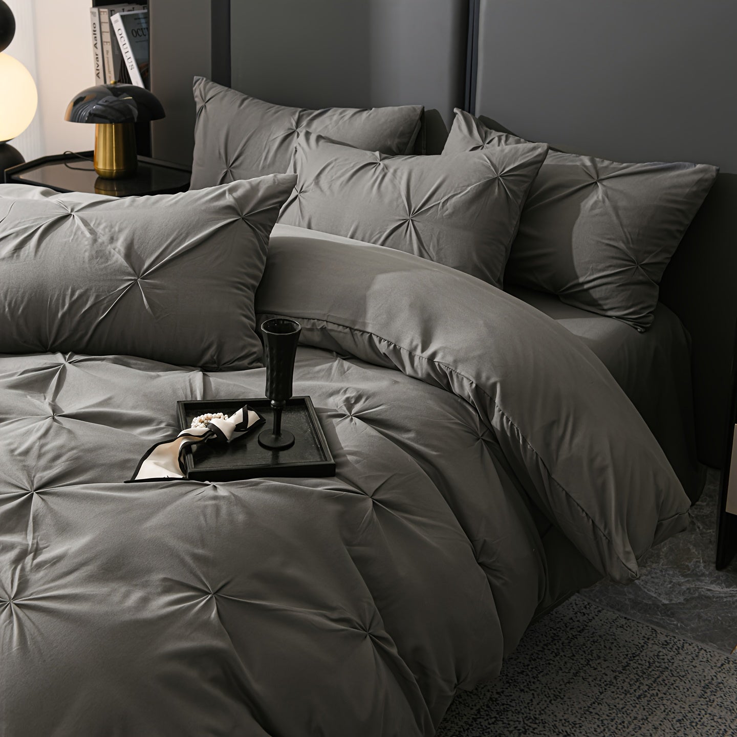 Ensemble de 3 pices  1 Housse de couette  2 Taies doreiller Non rembourres Housse de couette plisse douce en plusieurs couleurs motif losange bohme ultradouce lavable en machine et  la main Accessoire de dcoration de chambre luxueux respi