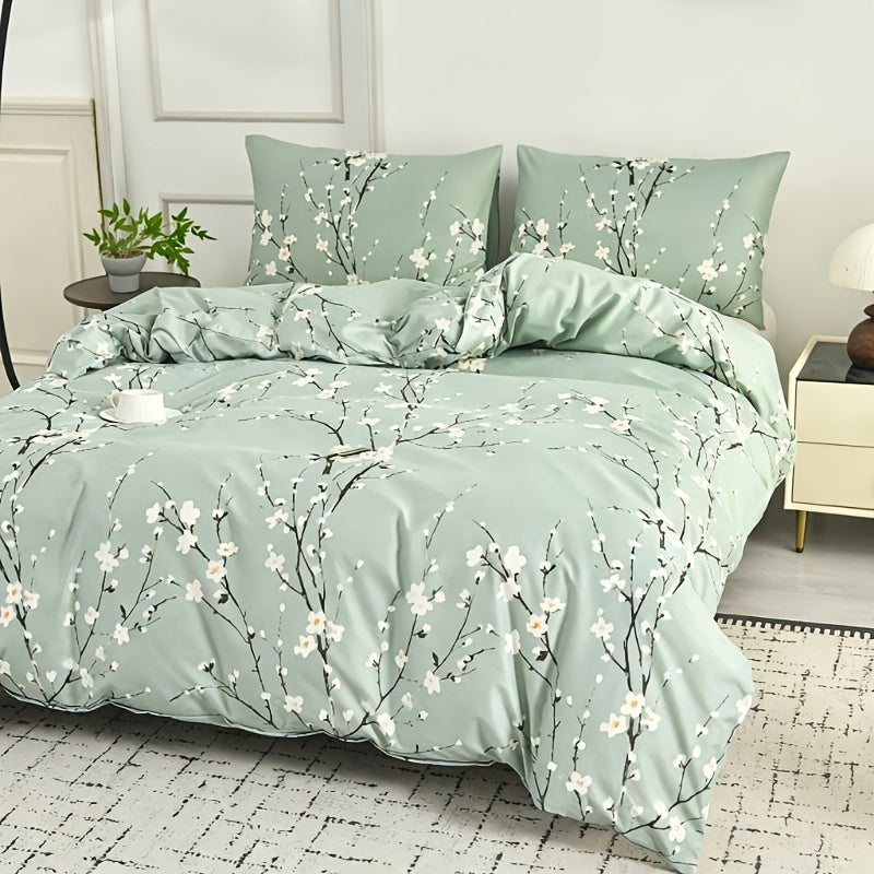 Ensemble hiver 3 pices Housse de couette plume de prunier 1 housse de couette 2 taies doreiller non remplies 100 fibre ultralgre lavable en machine avec fermeture clair double simple grande extra large unisexe convient  toutes les saison